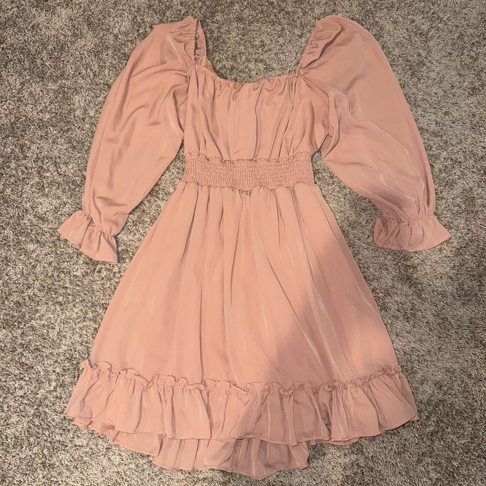 Elegant Pink Ruffle Dress